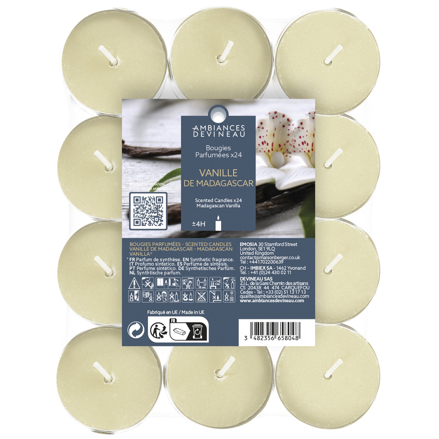 Velas de Té Vainilla de Madagascar 24 unid Ambiances Devineau de la marca Ambience Devineau en Aromaticks