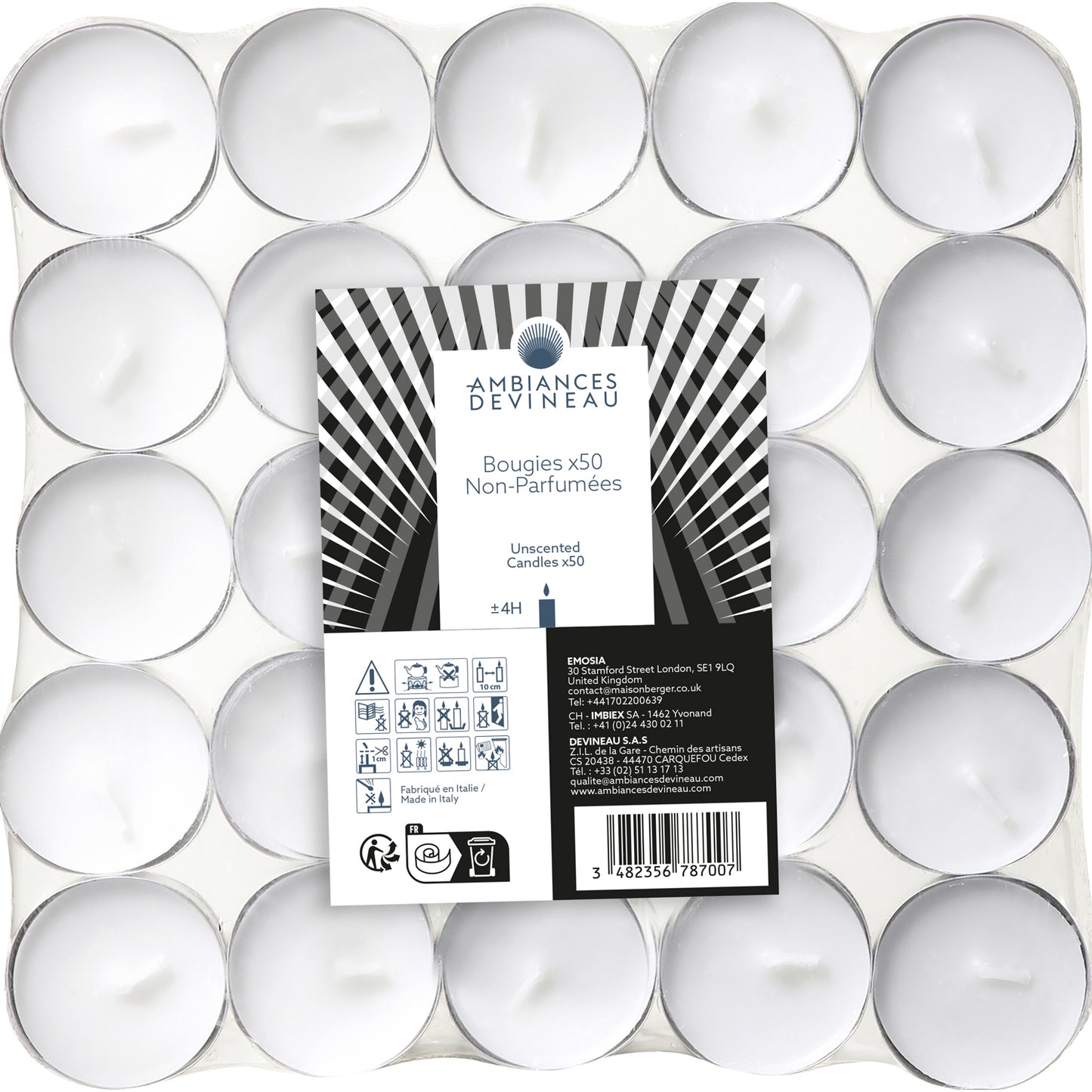 Pack velas de té 50 unid Ambiances Devineau de la marca Ambience Devineau en Aromaticks
