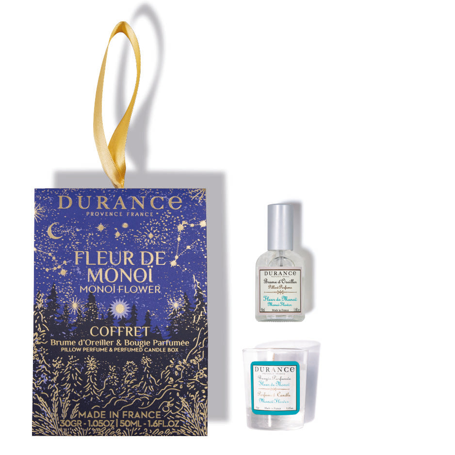 Pack bruma de almohada y mini vela Fleur de monoï Durance de la marca Durance en Aromaticks