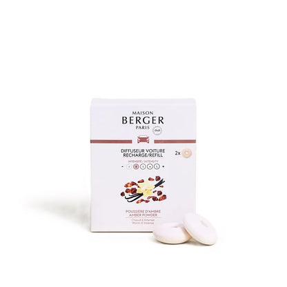 Pack 2 recargas difusor coche Poussiere d'Ambre de la marca Maison Berger Paris en Aromaticks