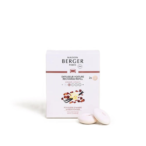 Pack 2 recargas difusor coche Poussiere d'Ambre de la marca Maison Berger Paris en Aromaticks