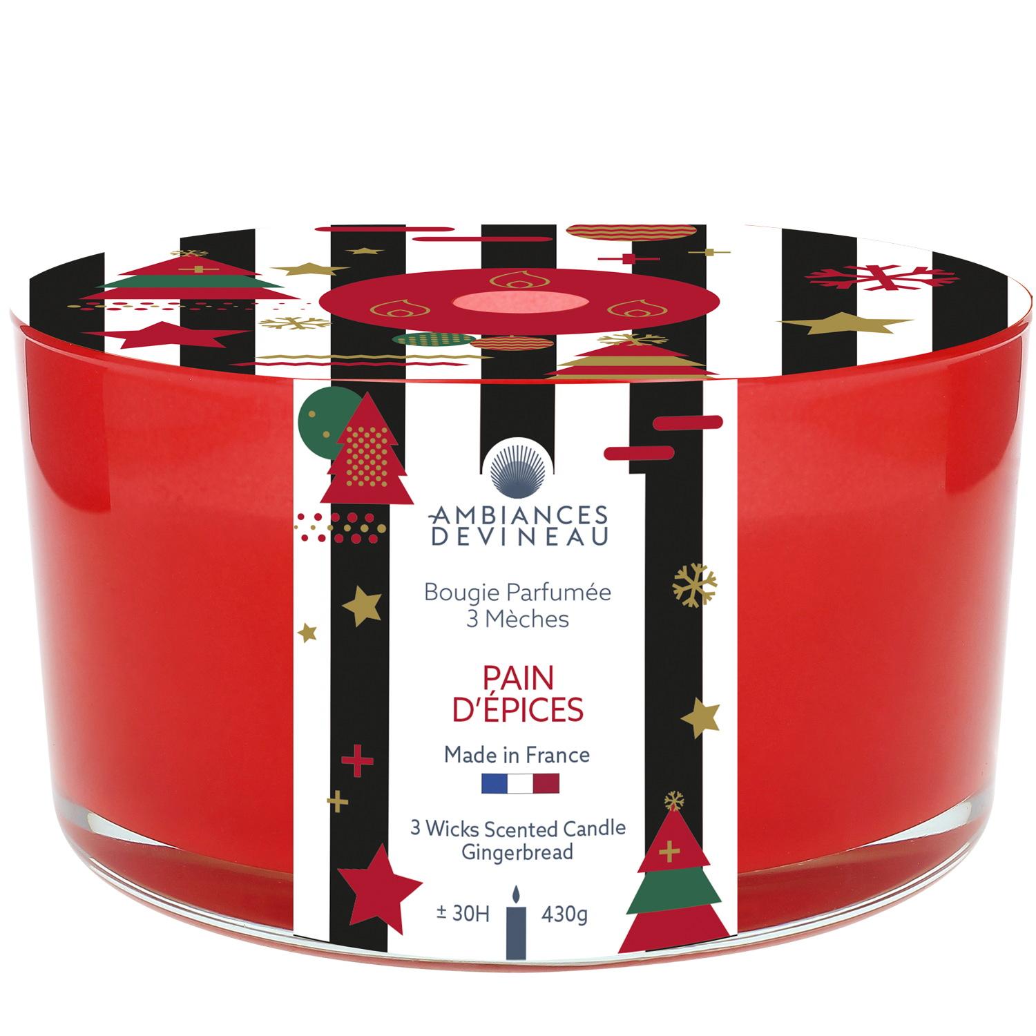 Vela Pan de Especias Triple Mecha 430 gr Ambiances Devineau de la marca Ambience Devineau en Aromaticks