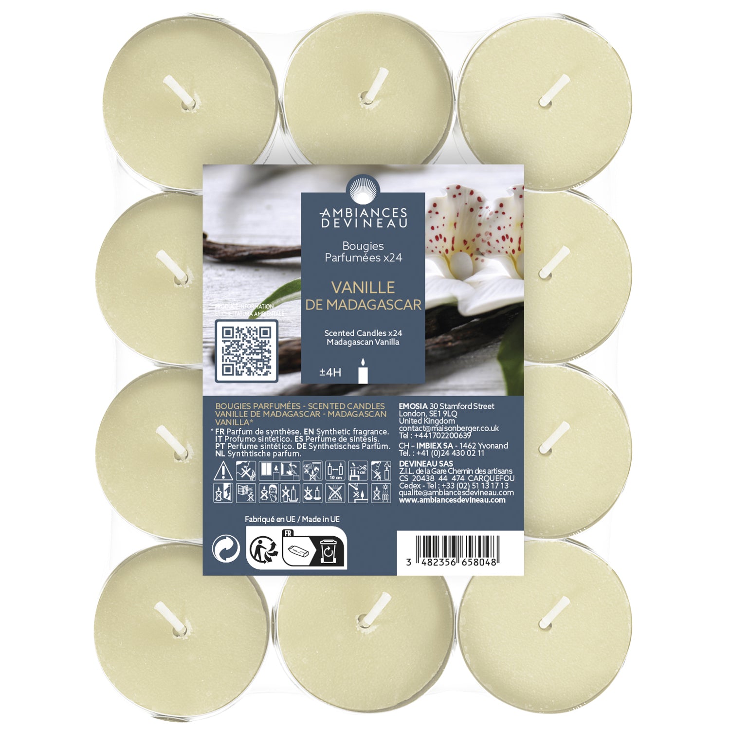 Velas de Té Vainilla de Madagascar 24 unid Ambiances Devineau de la marca Ambience Devineau en Aromaticks