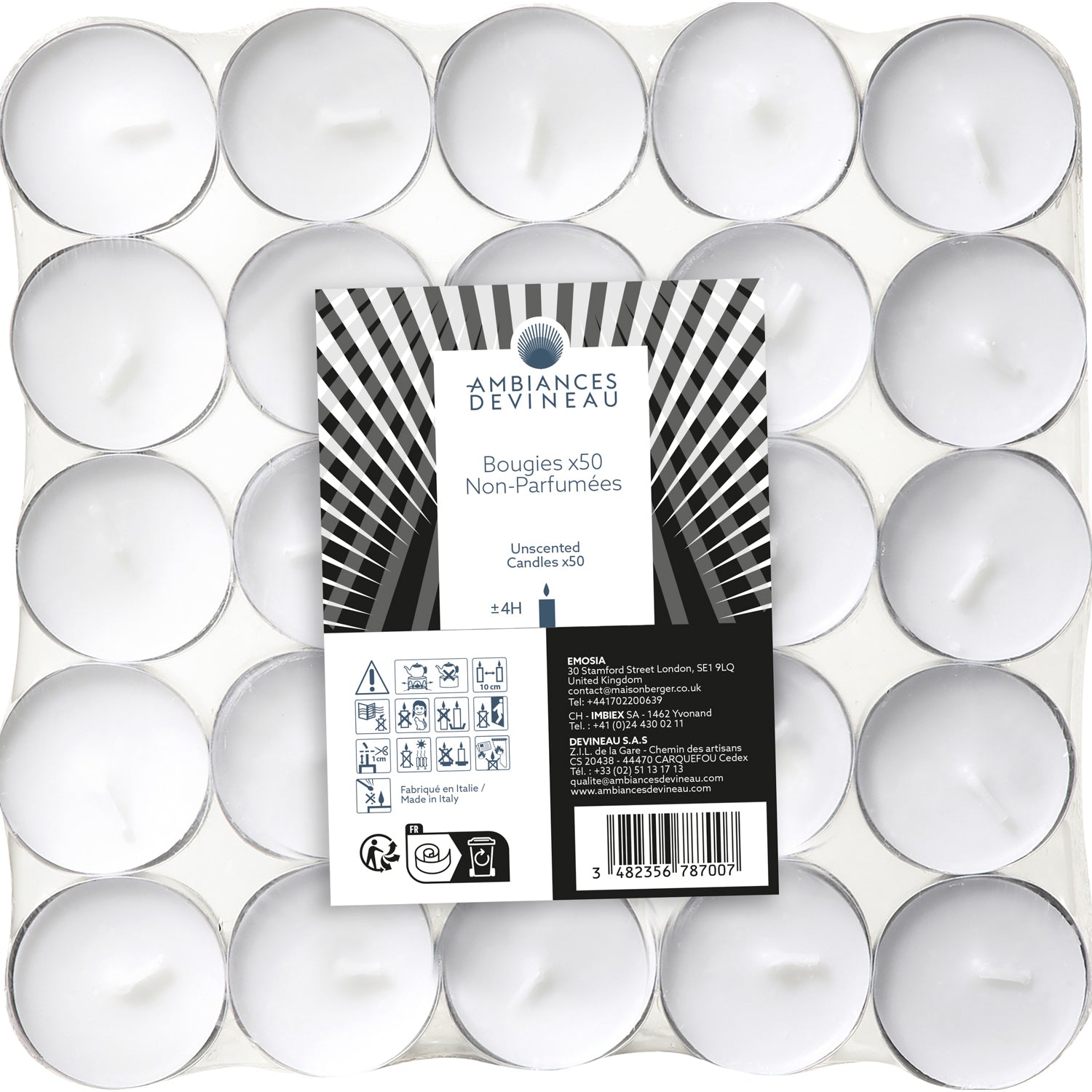 Pack velas de té 50 unid Ambiances Devineau de la marca Ambience Devineau en Aromaticks