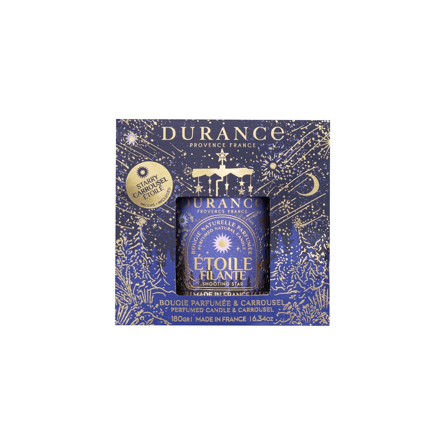 Carrusel y vela Estrella Fugaz 180 gr Durance de la marca Durance en Aromaticks