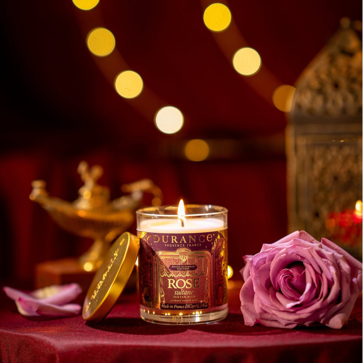 Vela mecha de madera Rosa Sultana 300 gr Durance de la marca Durance en Aromaticks