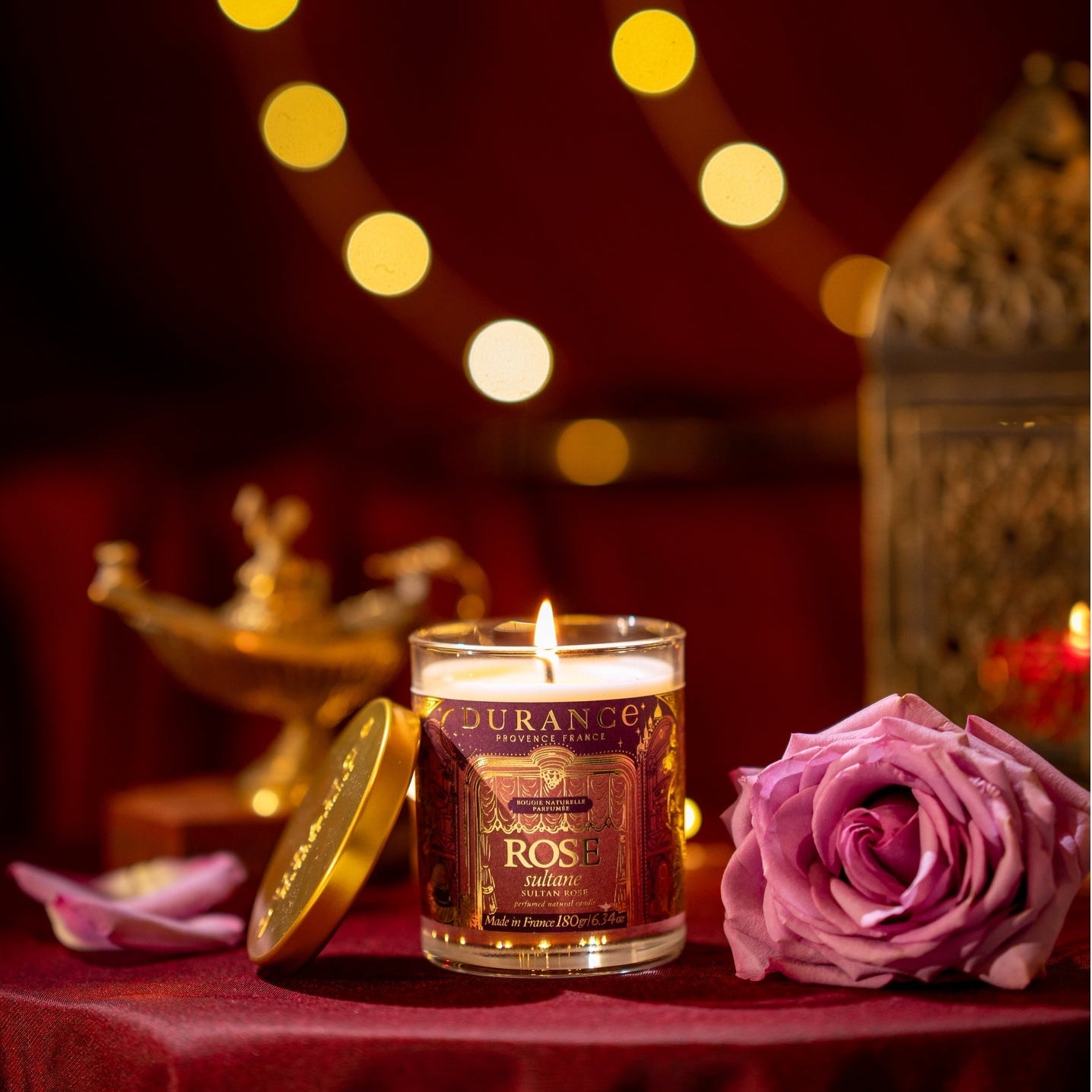 Vela mecha de madera Rosa Sultana 300 gr Durance de la marca Durance en Aromaticks