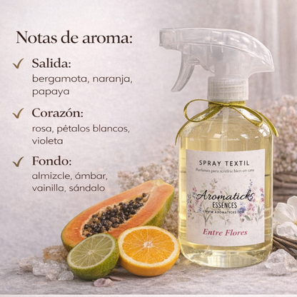 Spray Textil Entre Flores 500 Ml Elimina Olores de la marca Aromaticks en Aromaticks