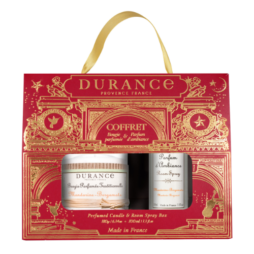 Pack Mandarina Bergamota Vela 180 gr y Spray 100 ml Durance