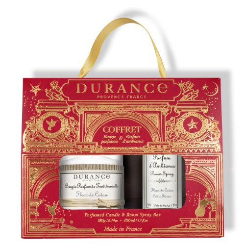 Pack Flor de Algodón Vela 180 gr y Spay 100 ml Durance
