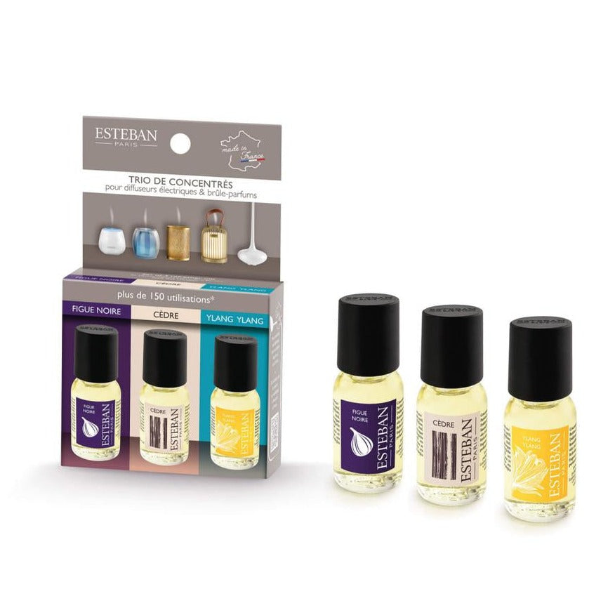 Trio concentrés Figue Noire, Cèdre, Ylang Ylang 3x15