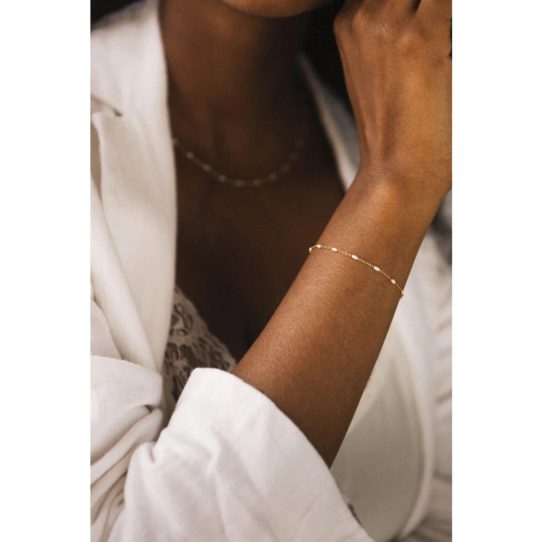 Bijou Bougie Bracelet Beige Fleurs de Cerisier