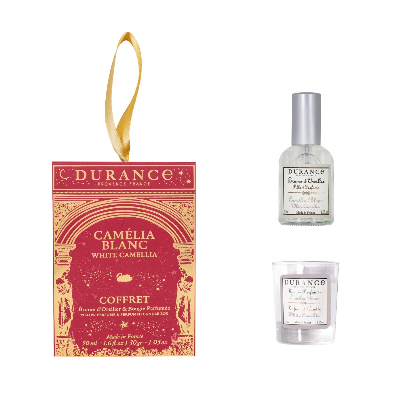 Pack Camelia Blanca bruma almohada + Vela 30 gr Durance de la marca Durance en Aromaticks