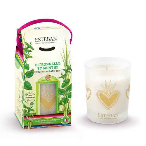 Vela Perfumada recargable Citronelle & Menthe 180 grs de la marca Esteban Paris Parfums en Aromaticks