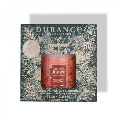 Cofre Carrusel y Vela 75 gr Canela Naranja Durance aromaticks