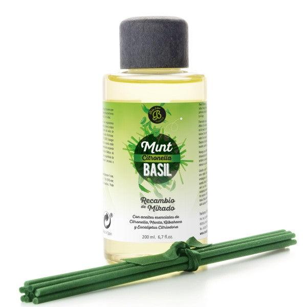 Aromaticks - Recambio mikado Mint Basil 200 ml Boles D,olor - Aromaticks