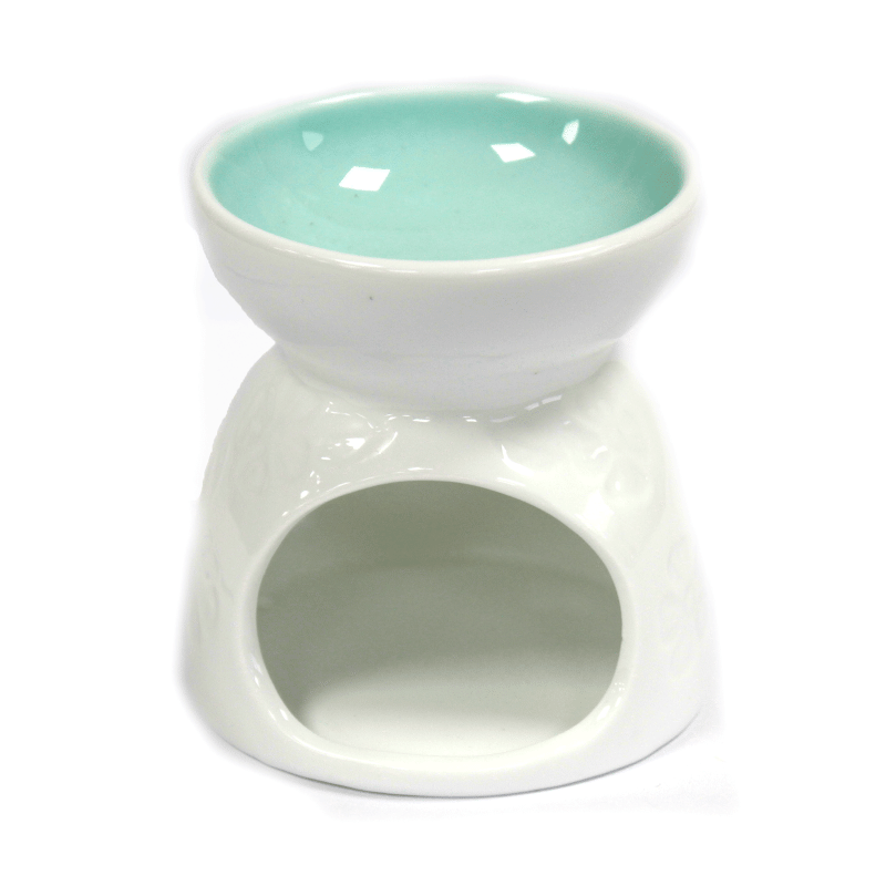 Quemador cerámica flores azul de la marca Aromaticks Essences en Aromaticks