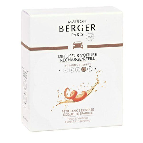 Pack 2 recargas difusor coche Petillance exquise de la marca Maison Berger Paris en Aromaticks