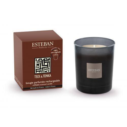Esteban Paris Parfums - Vela Perfumada Recargable Teck et Tonka 170 grs - Aromaticks