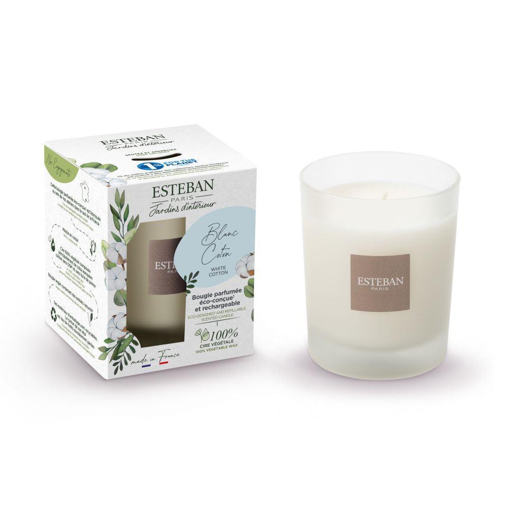 Refillable scented candle White cotton 180 gr Esteban Paris
